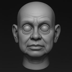 Old Bald Ventriloquist Dummy Head 3D Model