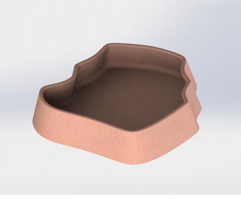 Drinking trough for terrarium.