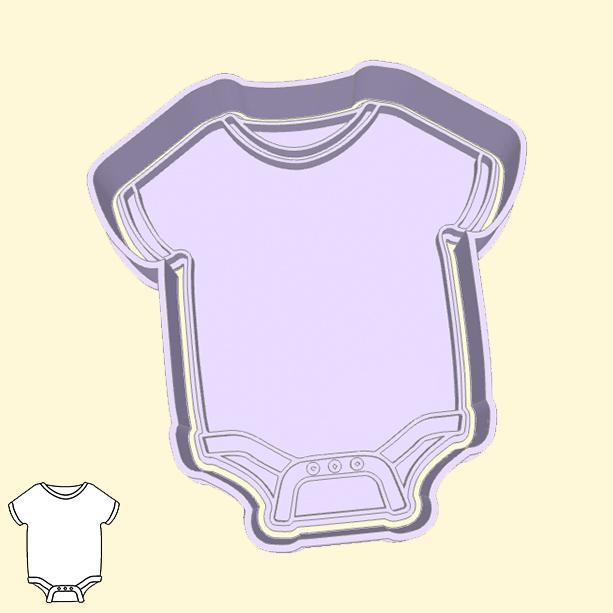 Baby shower / gender reveal party cookie cutters - baby bodysuit (style 1)