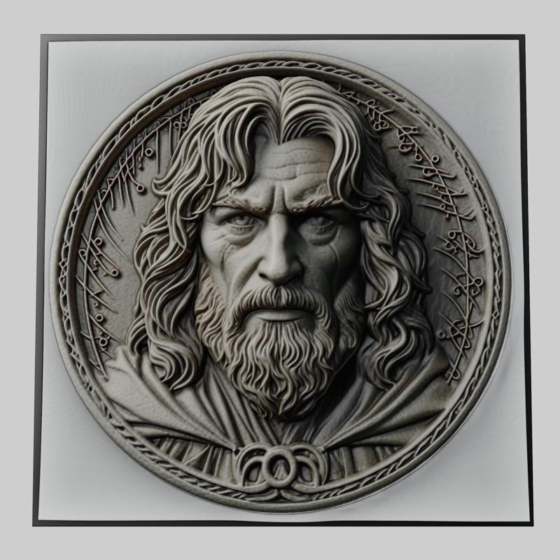 Lord of Rings Faramir 3d printer relief medallion stone tablet obj stl