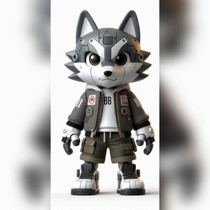 Urban Vibes / urban baby robo wolf / art toy / magic makes