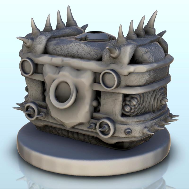 Wooden chest with buckle and horns on base (3) - Pirate Jungle Island Beach Piracy Caribbean terrain