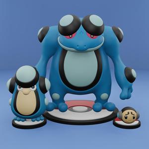 Pokemon No. 535-537 Tympole, Palpitoad, Seismitoad