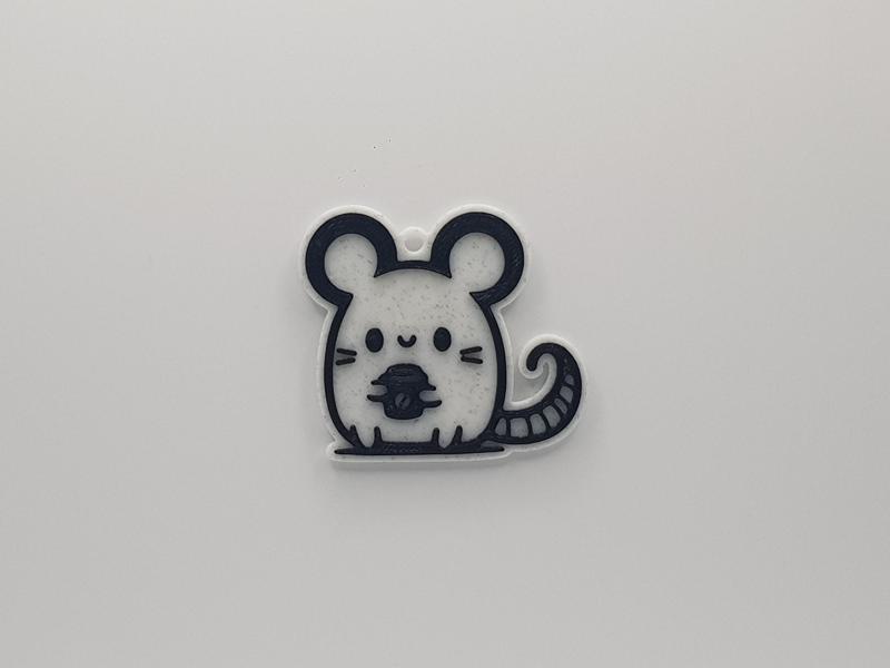 Cute Mouse with Coffee Keychain