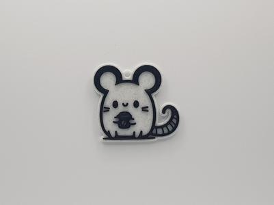 Cute Mouse with Coffee Keychain