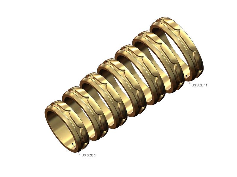 Engraving band N002 US sizes 5to11 3D print model