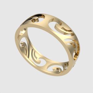 Exquisite Filigree Swirl Ring 3D print