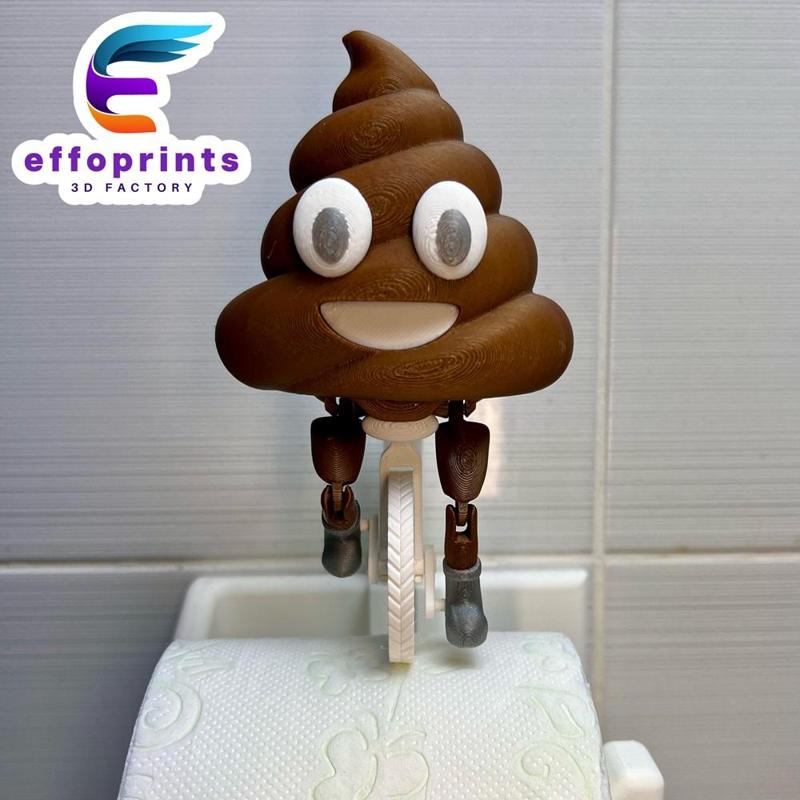 Poop Riding On Toilet Paper Holder Gadget