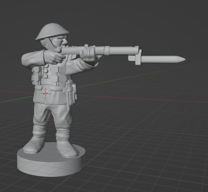 Rescaled 20mm British Great War Soldier [as shown in the tutorial on my YouTube channel) WWI-GB-12