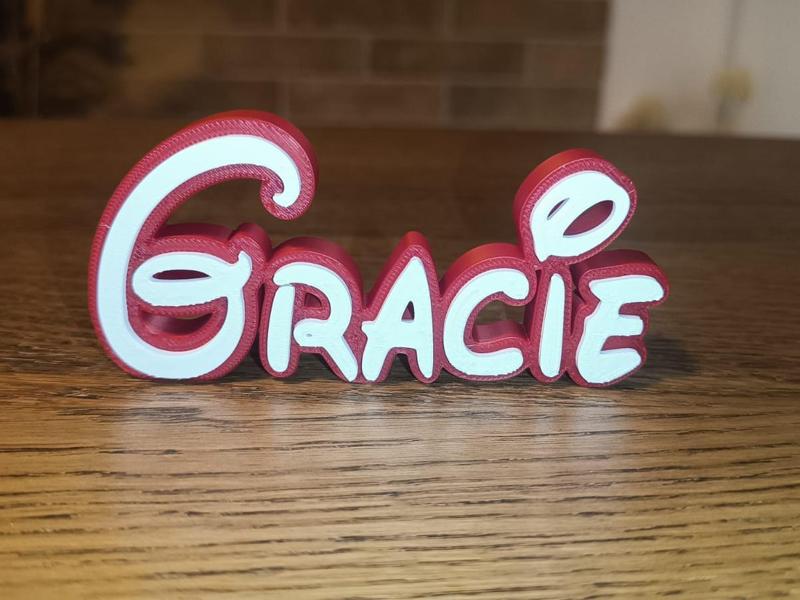 Disney Name Sign Gracie Kid Room Wall Decor Tag 