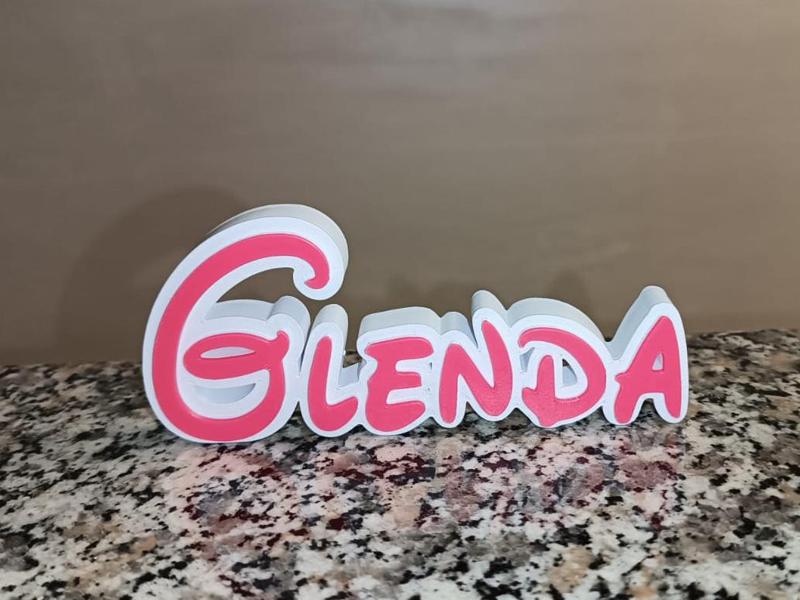Disney Name Sign Glenda Kid Room Wall Decor 3DART