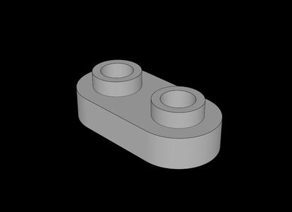 Lego Compatible (35480.dat) Plate  1 x  2 with Round Ends and 2 Open Studs
