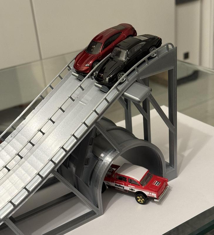 HotWheels launch ramp with HotWheels track adaptor