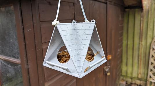 Bird Feeder House - Apex Style with Mock Tiles
