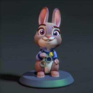 Cute fan art of Judy Hopps from Zootopia 60mm 3D print model