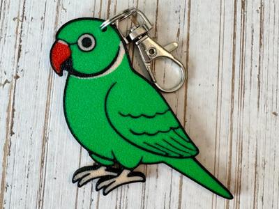 Indian Ringneck Parrot Keychain