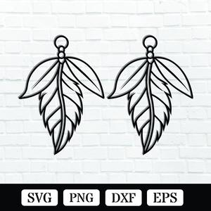 Feather Earring Laser Cut SVG