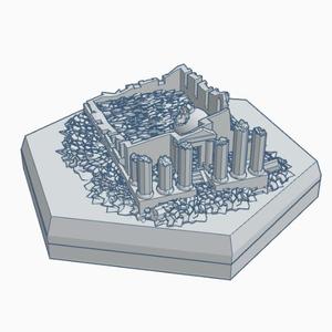 Modern Destroyed Building 7 Courthouse Hex Map Scale HMSMD007