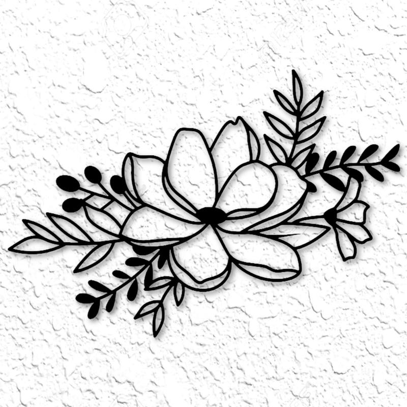flower wall art floral wall decor 2d art gardenia