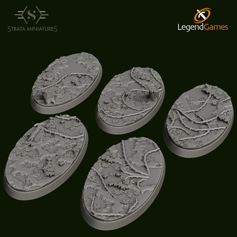 Strata Miniatures - Forest Bases 60x35mm oval x5