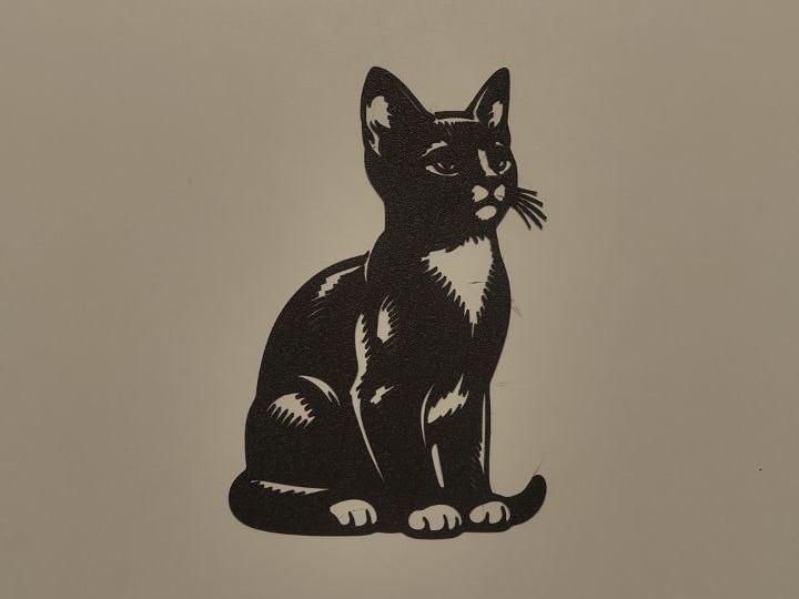 black cat silhouette wall art