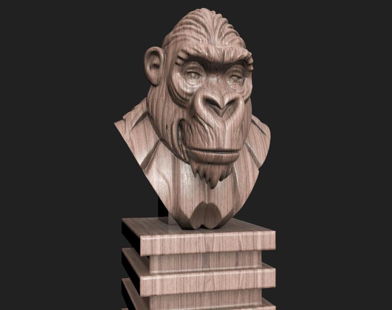 OLD gorilla bust