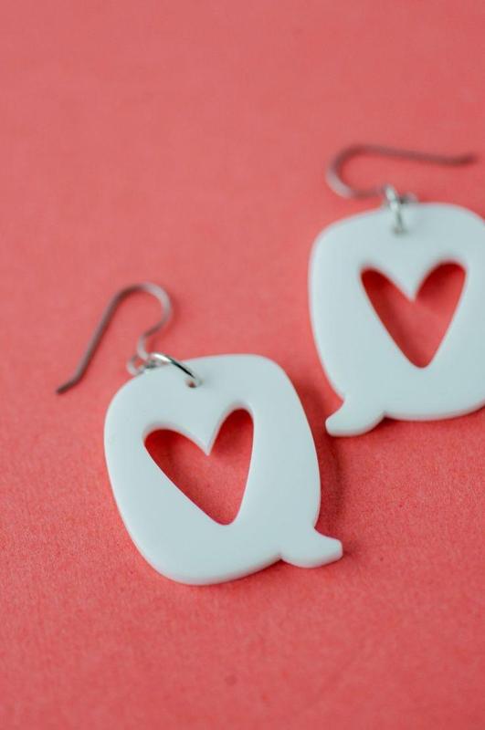 Valentine's Day heart earrings