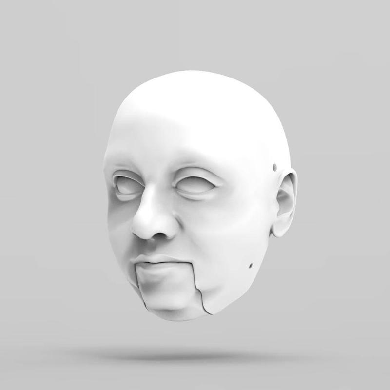 Man with double chin – marionette head