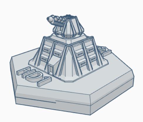 Plasma (or Gravity) Cannon Emplacement Hex Map Scale HMSMil038