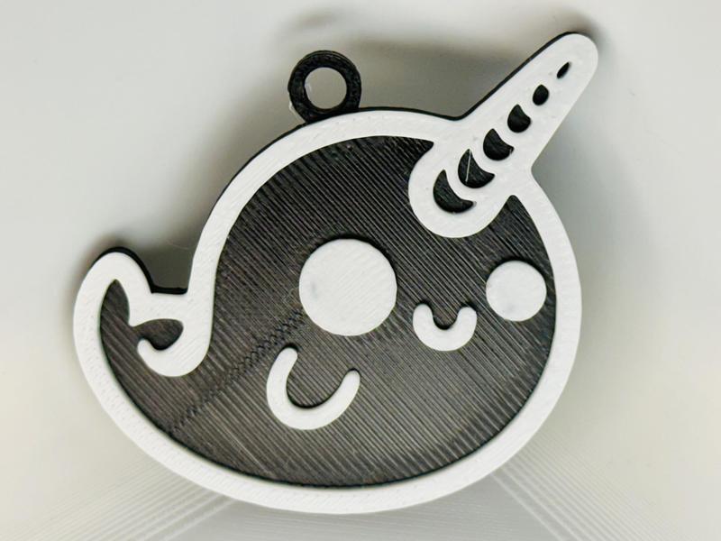 Happy Narwhal Keychain