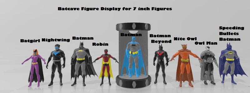 Custom Batcave Figure Display Stand with 7 inch Scale Figures