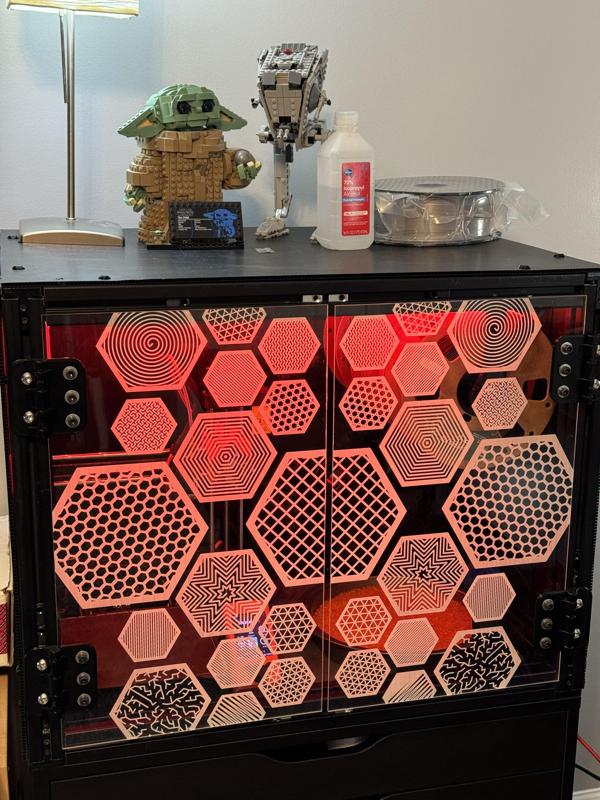 Hex Infill Pattern for Laser-Engraved Enclosure Doors