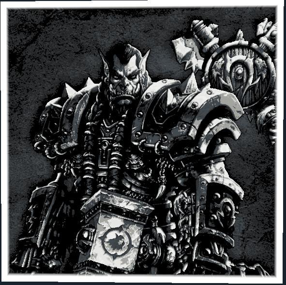 WoW Thrall 200x200mm HueForge - with and without border - World of Warcraft