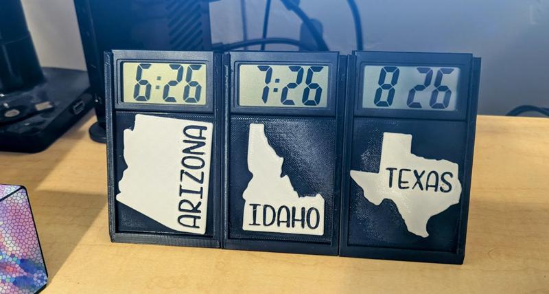 Clock Stand for Multiple Clocks - Multi-Timezone