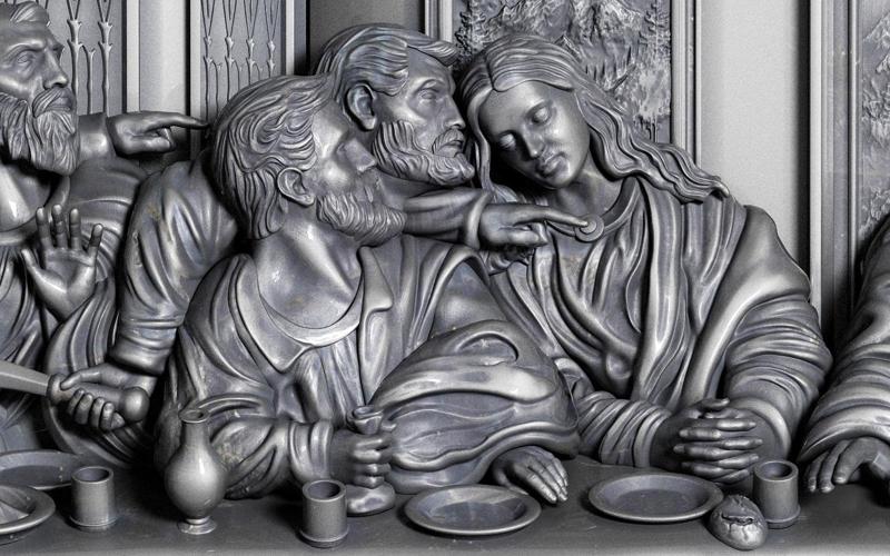 Last Supper basrelief Jesus last dinner 3D print model