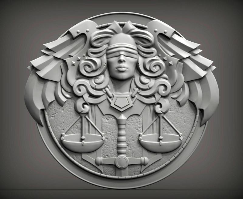 Themis goddess of justice bas-relief for 3d print 3D print model