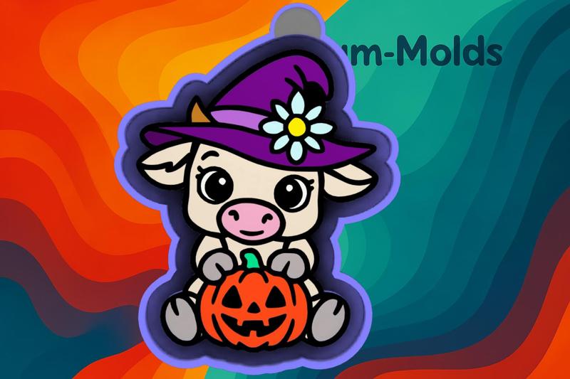 🎃🐮 Witchy Moo – Freshie, Ornament, Resin & Candle Mold