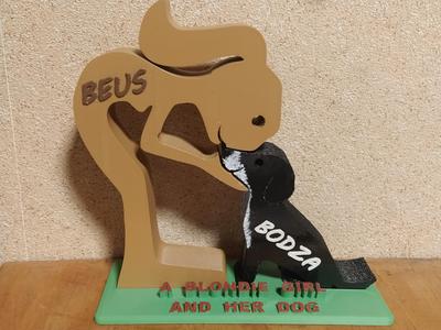 A woman / girl and her dog