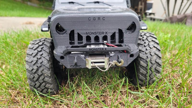 CGRC Monster X Front Winch Bumper and Grill guard for Axial SCX10-3 Jeep JL and JT