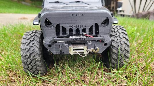 CGRC Monster X Front Winch Bumper and Grill guard for Axial SCX10-3 Jeep JL and JT