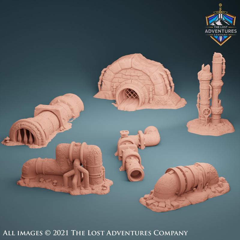 Sewer Pipes (Set of 6)