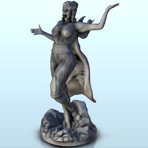 Sexy screaming warrior standing (nsfw version) - Medieval Fantasy Magic Feudal Old Archaic Saga 28mm 15mm