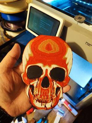 skull horror art, dark fantasy art, HueForge 4color