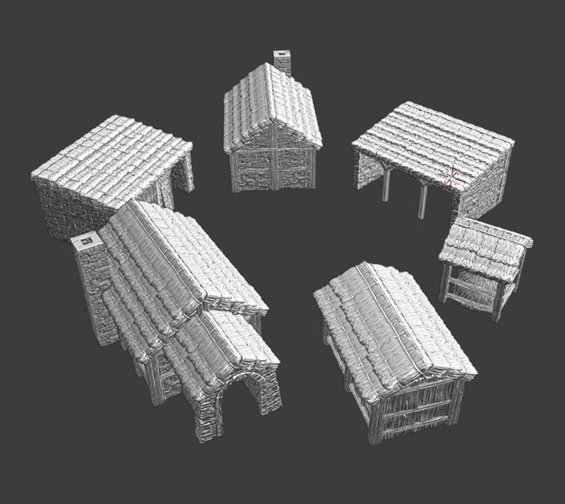 Small medieval village model