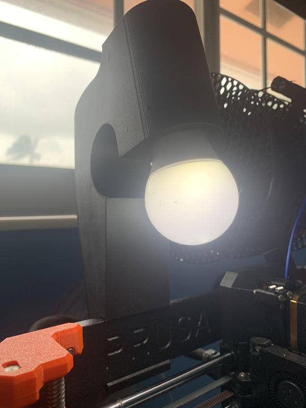 Light Bulb Holder (E26) With Clip for Prusa MK4/MK3