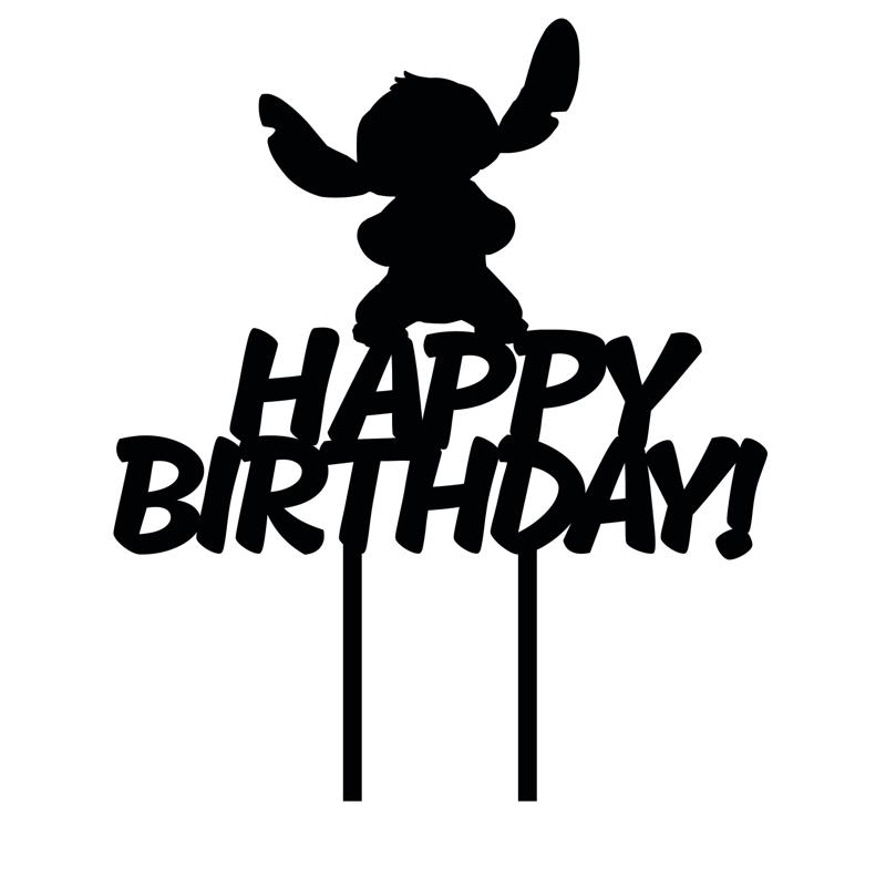 4 SETS OF CAKE TOPPER STITCH AND HAPPY BIRTHDAY STITCH NUMBERS