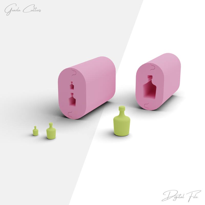 Tequila Bottle Bead Roller For Polymer Clay, Tequila Shape Bead Making Tool, Polymer Clay Tool, 3 Sizes Included, Digital STL File, No: 760