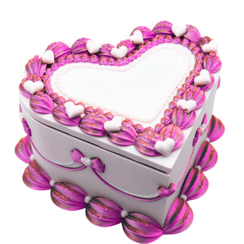 Vintage Heart Cake Jewelry Box with Bows & Pearls - Custom Birthday, Valentine’s or Bridesmaid Gift - Personalized Trinket Dish