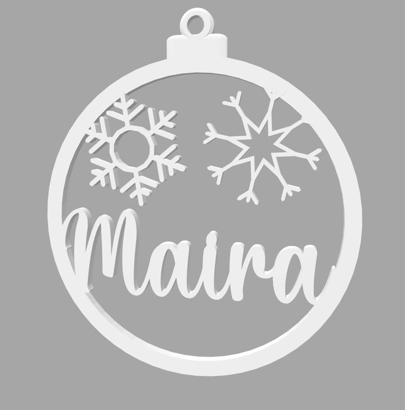 MAIRA - BOLA DE NATAL COM NOME - ORNAMENTO