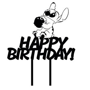 CAKE STITCH HAPPY BIRTHDAY STITCH CAKE TOPPER
